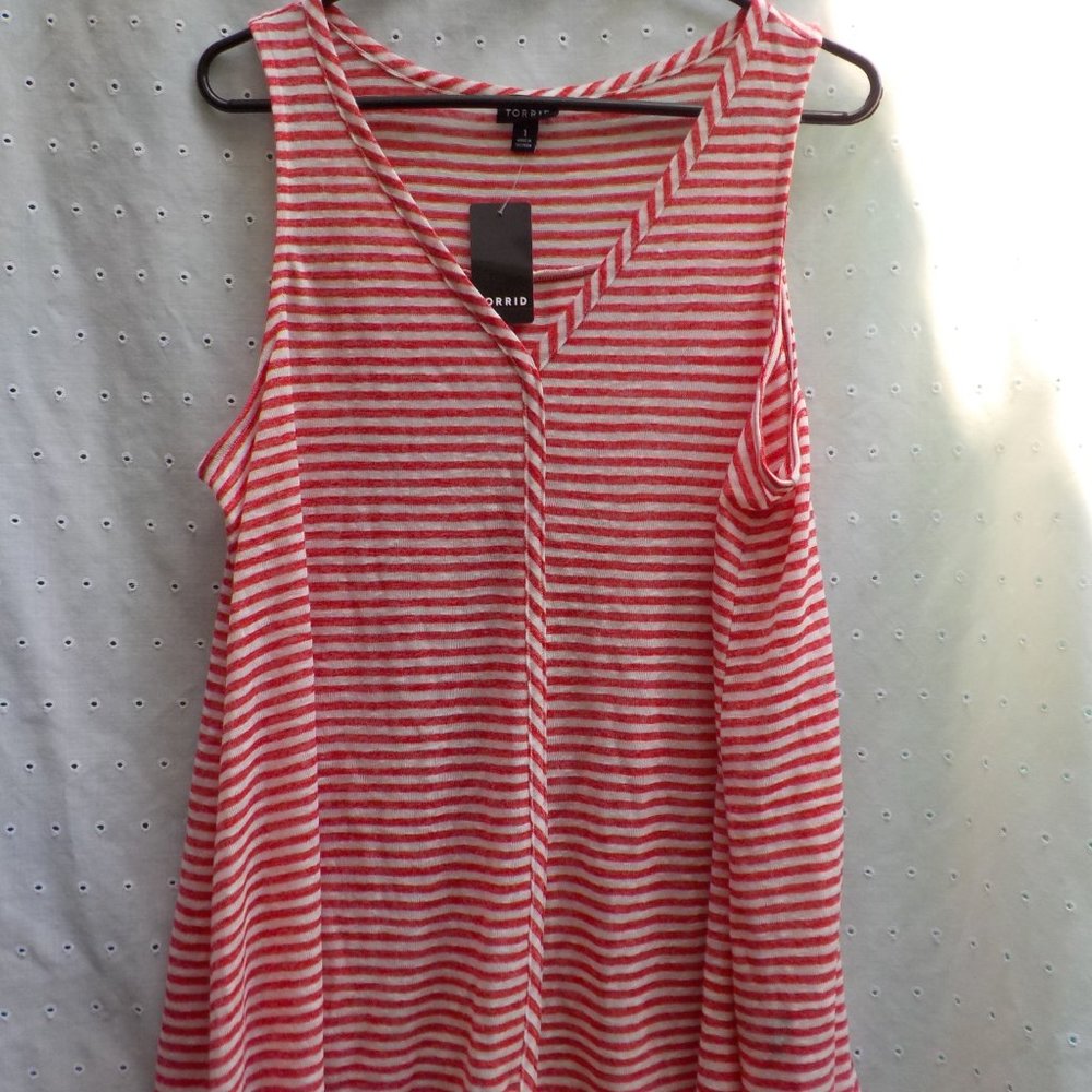 NWT Torrid brand Tank Top Red/ White Stripe SZ 1X